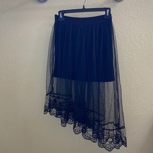 Black lace skirt